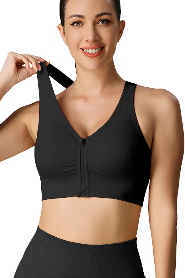 Black_Front_Zip_Longline_Sports_Bra_With_Removable_Pads_|_Double_Criss_Cross_Back_Support_|_Seamless_Padded_High_Support_For_Women