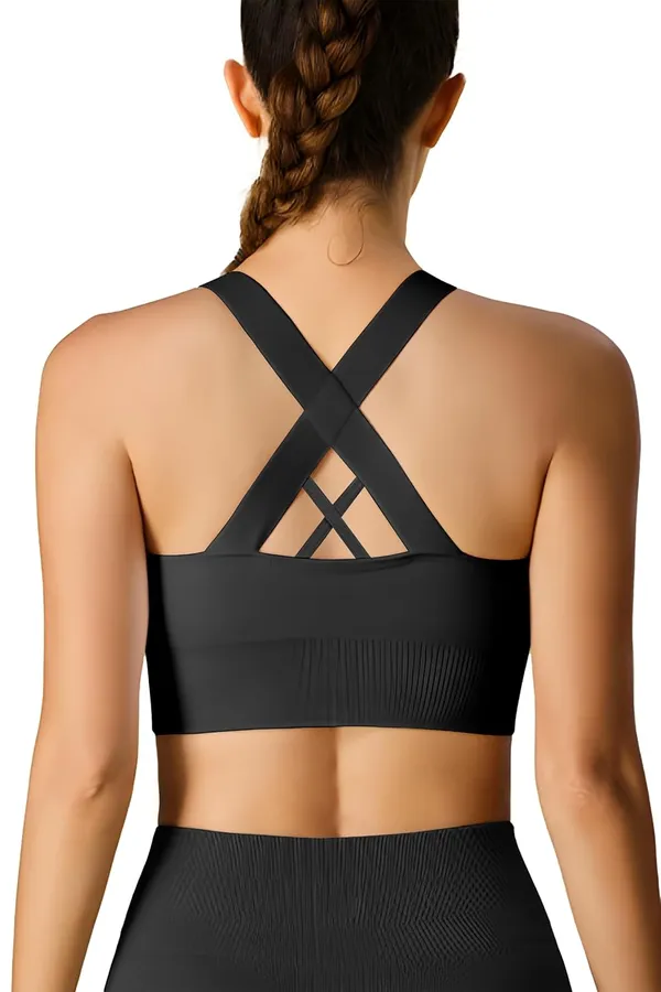 Black_Front_Zip_Longline_Sports_Bra_With_Removable_Pads_|_Double_Criss_Cross_Back_Support_|_Seamless_Padded_High_Support_For_Women