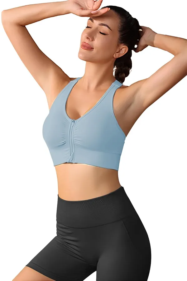 Blue_Front_Zip_Longline_Sports_Bra_With_Removable_Pads_|_Double_Criss_Cross_Back_Support_|_Seamless_Padded_High_Support_For_Women