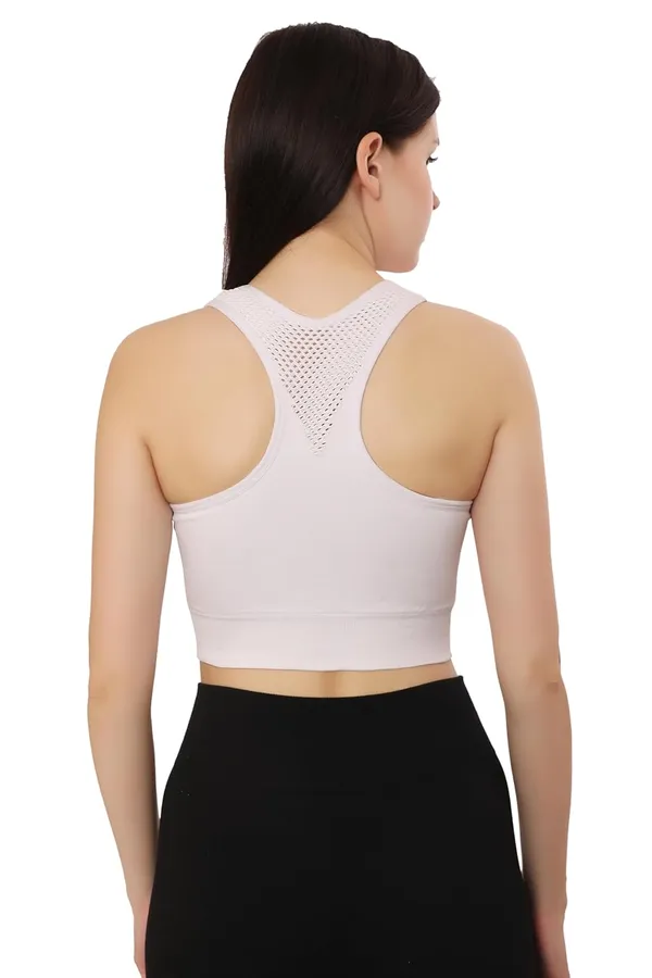 White_Cotton_Sports_Bra,_High_Impact_Racerback,_Removable_Padding,_Quick_Dry_For_Yoga,_Gym,_Running_For_Women