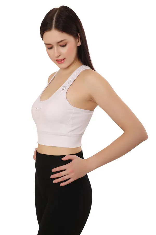 White_Cotton_Sports_Bra,_High_Impact_Racerback,_Removable_Padding,_Quick_Dry_For_Yoga,_Gym,_Running_For_Women