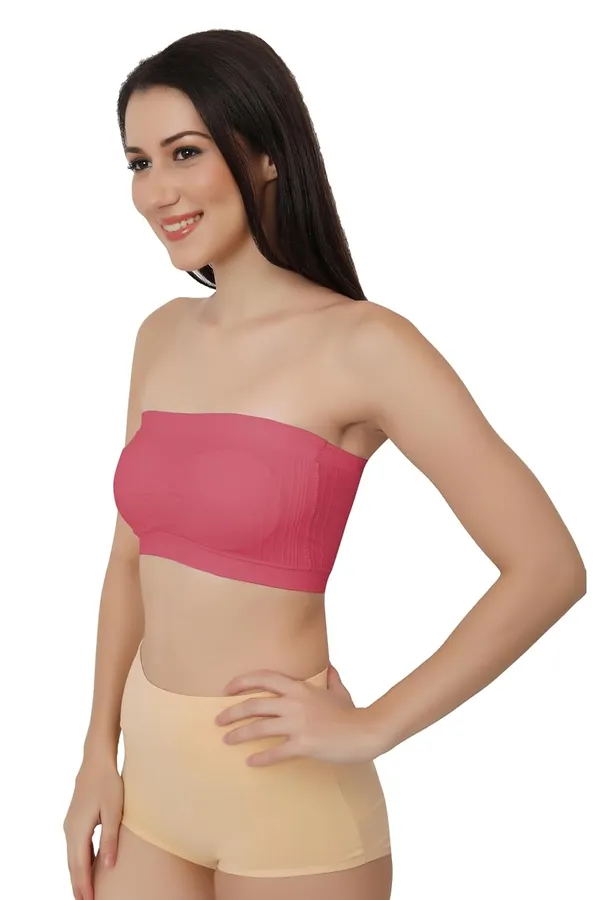Cotton_Candy_Strapless_Comfort_With_Seamless_Bandeau_Tube_Bra_-_Removable_Pads,_Multi-Color_Range,Soft_Nylon-Spandex_Blend,_All-Day_Support_For_Women