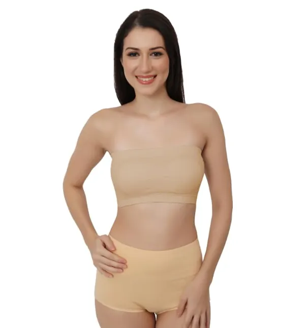 Beige_Strapless_Comfort_With_Seamless_Bandeau_Tube_Bra_-_Removable_Pads,_Multi-Color_Range,Soft_Nylon-Spandex_Blend,_All-Day_Support_For_Women