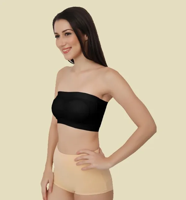 Black_Strapless_Comfort_With_Seamless_Bandeau_Tube_Bra_-_Removable_Pads,_Multi-Color_Range,Soft_Nylon-Spandex_Blend,_All-Day_Support_For_Women