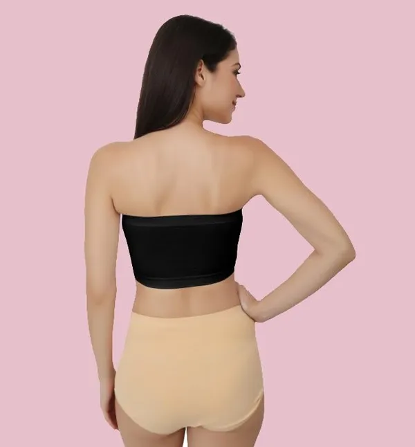 Black_Strapless_Comfort_With_Seamless_Bandeau_Tube_Bra_-_Removable_Pads,_Multi-Color_Range,Soft_Nylon-Spandex_Blend,_All-Day_Support_For_Women