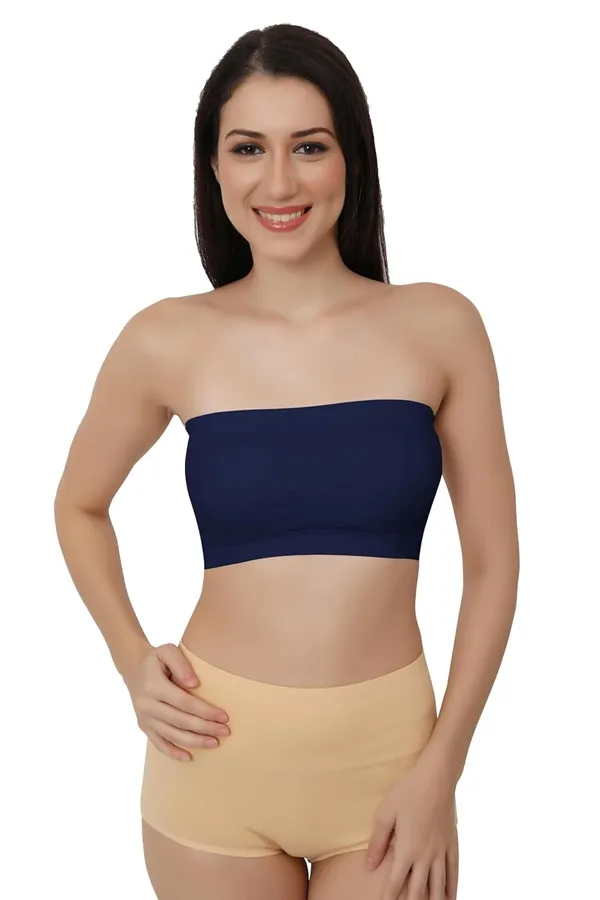 Blue_Strapless_Comfort_With_Seamless_Bandeau_Tube_Bra_-_Removable_Pads,_Multi-Color_Range,Soft_Nylon-Spandex_Blend,_All-Day_Support_For_Women