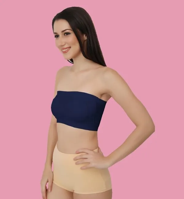 Blue_Strapless_Comfort_With_Seamless_Bandeau_Tube_Bra_-_Removable_Pads,_Multi-Color_Range,Soft_Nylon-Spandex_Blend,_All-Day_Support_For_Women