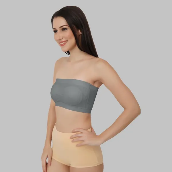 Grey_Strapless_Comfort_With_Seamless_Bandeau_Tube_Bra_-_Removable_Pads,_Multi-Color_Range,Soft_Nylon-Spandex_Blend,_All-Day_Support_For_Women