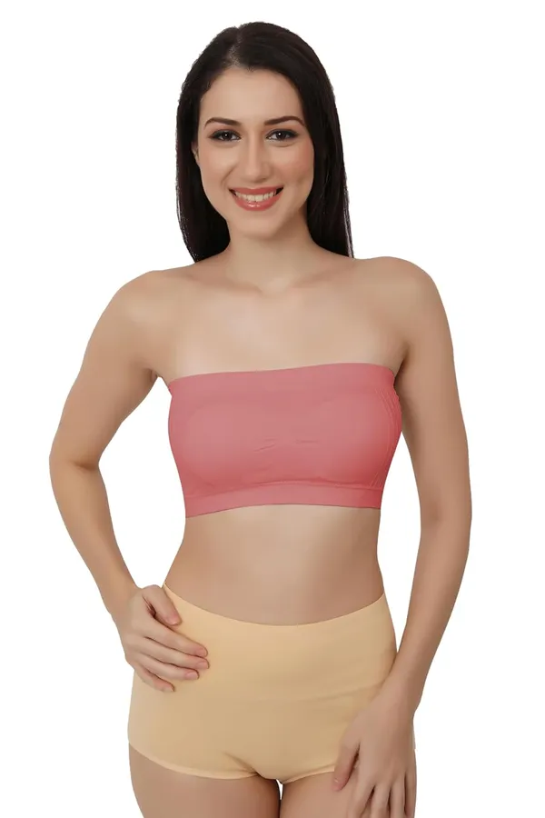 Rosy_Light_Strapless_Comfort_With_Seamless_Bandeau_Tube_Bra_-_Removable_Pads,_Multi-Color_Range,Soft_Nylon-Spandex_Blend,_All-Day_Support_For_Women