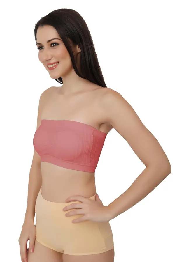 Rosy_Light_Strapless_Comfort_With_Seamless_Bandeau_Tube_Bra_-_Removable_Pads,_Multi-Color_Range,Soft_Nylon-Spandex_Blend,_All-Day_Support_For_Women