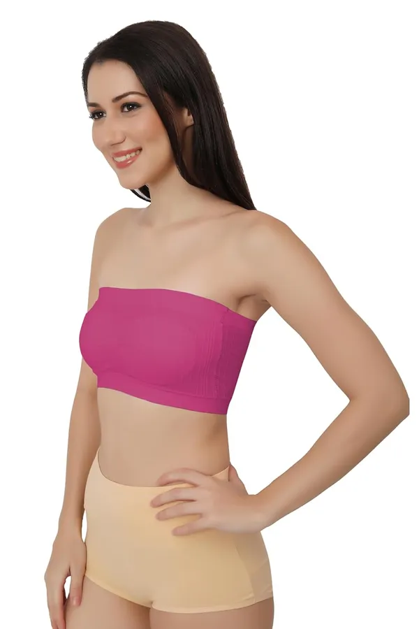 Blush_Pink_Strapless_Comfort_With_Seamless_Bandeau_Tube_Bra_-_Removable_Pads,_Multi-Color_Range,Soft_Nylon-Spandex_Blend,_All-Day_Support_For_Women