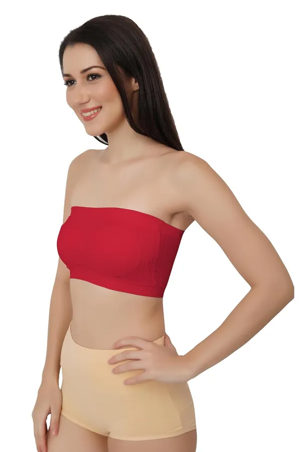 Red_Strapless_Comfort_With_Seamless_Bandeau_Tube_Bra_-_Removable_Pads,_Multi-Color_Range,Soft_Nylon-Spandex_Blend,_All-Day_Support_For_Women