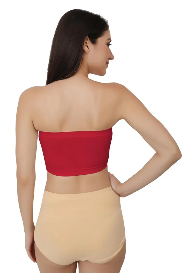 Red_Strapless_Comfort_With_Seamless_Bandeau_Tube_Bra_-_Removable_Pads,_Multi-Color_Range,Soft_Nylon-Spandex_Blend,_All-Day_Support_For_Women