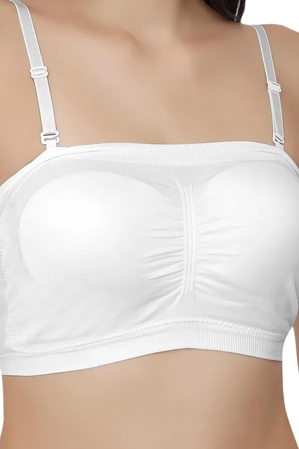White_Luxetouch_Wirefree_Padded_Bandeau_(Tube)_Bra_With_Detachable_Straps_-_Nylon_Elastane_Blend_For_Ultimate_Comfort_(Designed_In_Europe)_For_Women