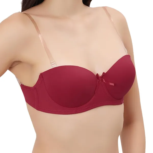 Maroon_Premium_Padded_Push-Up_Strapless_T-Shirt_Bra_(Designed_In_Europe)_Detachable_Straps,_Wired,_Seamless_For_Women
