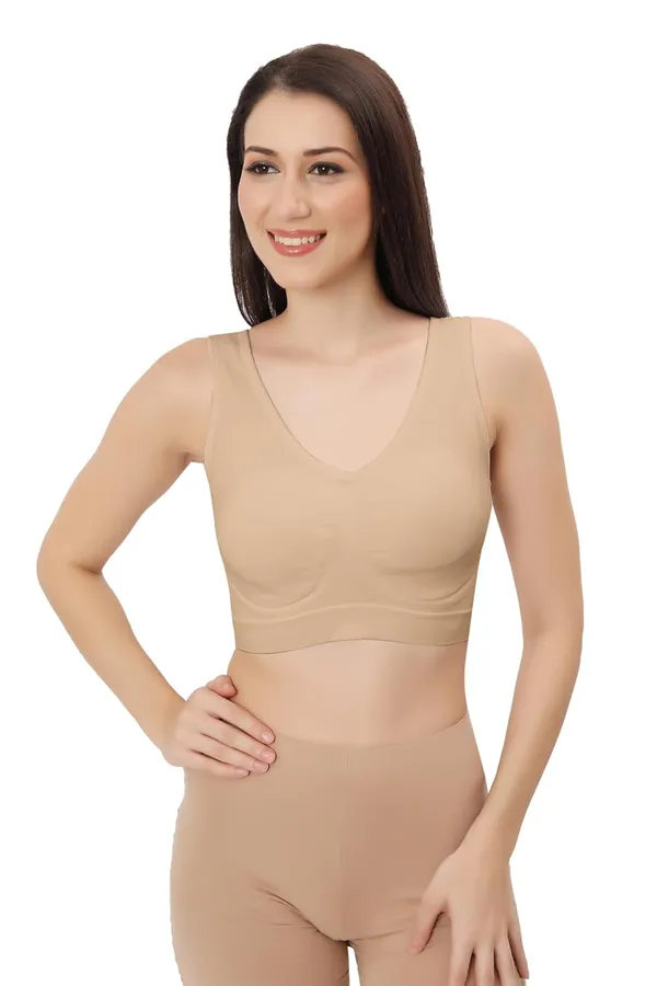 Beige_Ultimate_Comfort_Seamless_Bra_|_Sports_&_Yoga_Breathable_Bra_|_Everyday_Comfort_|_Removable_Pads_For_Women