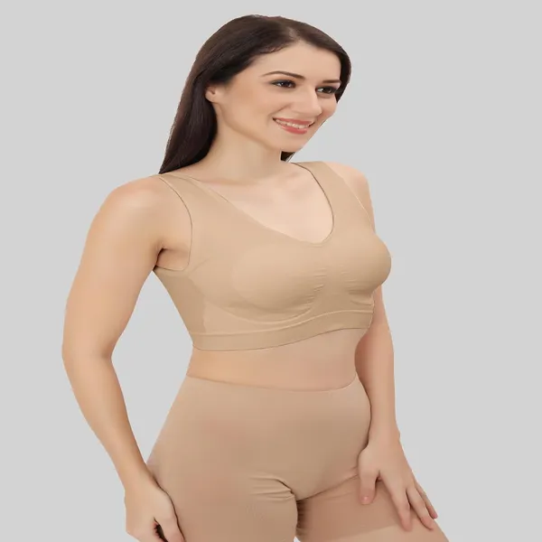 Beige_Ultimate_Comfort_Seamless_Bra_|_Sports_&_Yoga_Breathable_Bra_|_Everyday_Comfort_|_Removable_Pads_For_Women