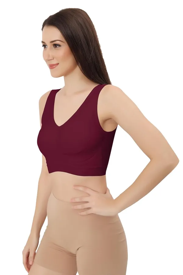 Wine_Ultimate_Comfort_Seamless_Bra_|_Sports_&_Yoga_Breathable_Bra_|_Everyday_Comfort_|_Removable_Pads_For_Women