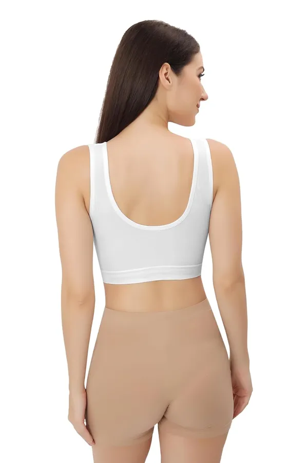 White_Ultimate_Comfort_Seamless_Bra_|_Sports_&_Yoga_Breathable_Bra_|_Everyday_Comfort_|_Removable_Pads_For_Women