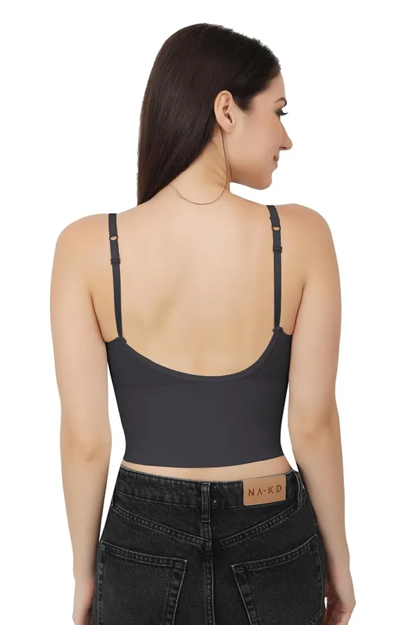 Grey_Strappy_Stretch_Sports_Bra_Longline_Yoga_Tank_Top_Fitness_Bra_Workout_Camisole_Crop_Tops__For_Women