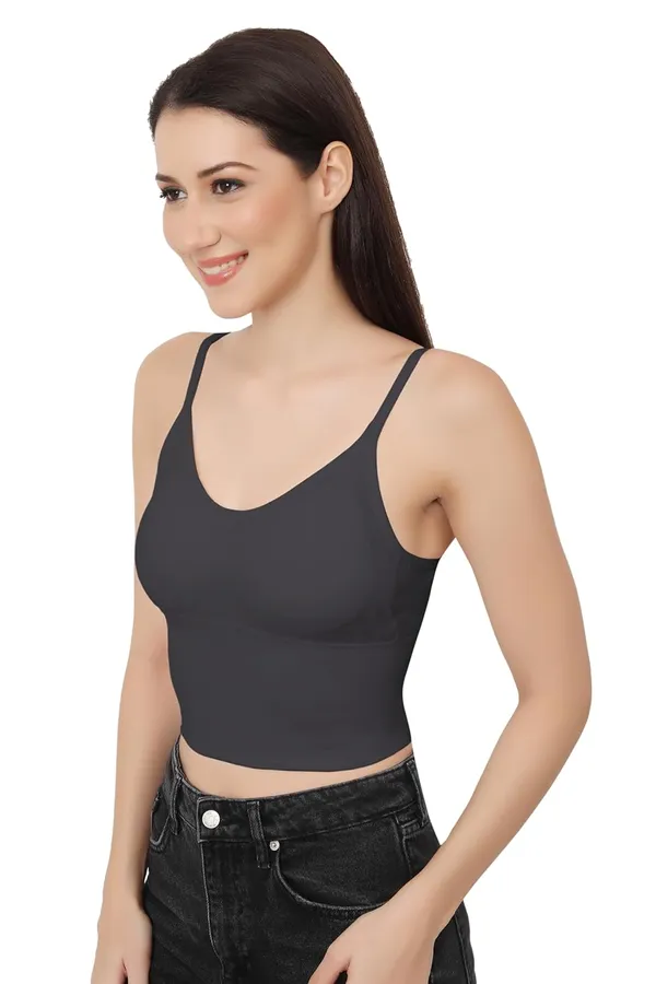 Grey_Strappy_Stretch_Sports_Bra_Longline_Yoga_Tank_Top_Fitness_Bra_Workout_Camisole_Crop_Tops__For_Women