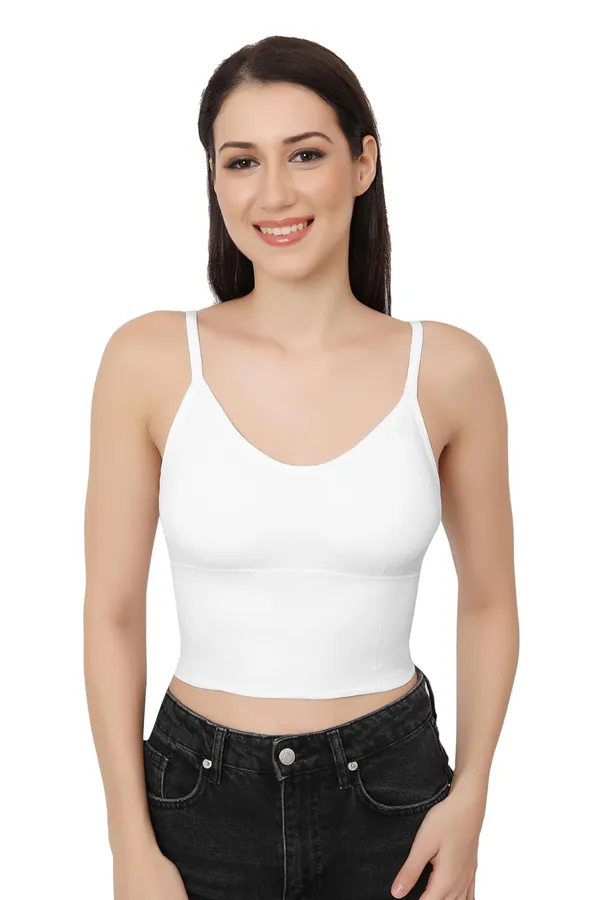 White_Strappy_Stretch_Sports_Bra_Longline_Yoga_Tank_Top_Fitness_Bra_Workout_Camisole_Crop_Tops__For_Women