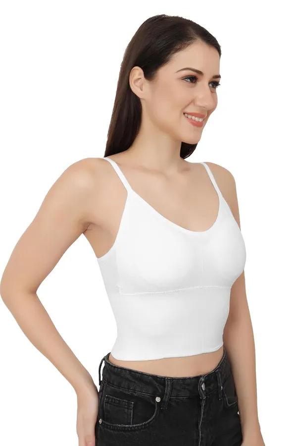 White_Strappy_Stretch_Sports_Bra_Longline_Yoga_Tank_Top_Fitness_Bra_Workout_Camisole_Crop_Tops__For_Women