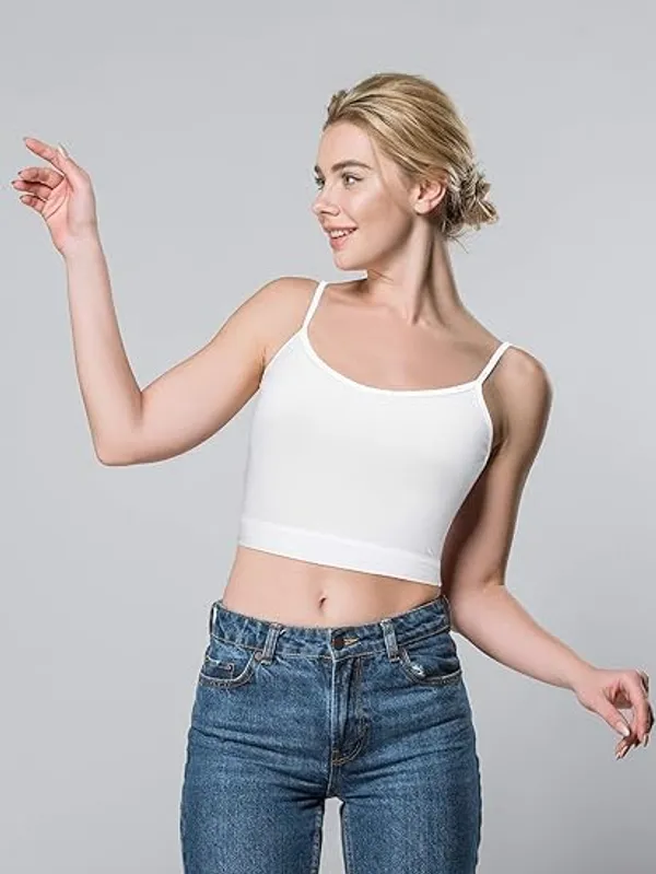 White_Strappy_Stretch_Sports_Bra_Longline_Yoga_Tank_Top_Fitness_Bra_Workout_Camisole_Crop_Tops__For_Women