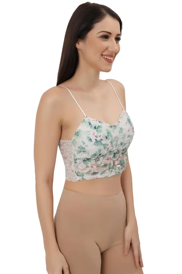 Green_Lace_Camisole_With_Floral_Prints_Comfortable_Cotton_&_Spandex_Blend,_Padded_Bra,_Adjustable_Straps,_Versatile_Crop_Tank_Top,_Ideal_For_Layering_For_Women