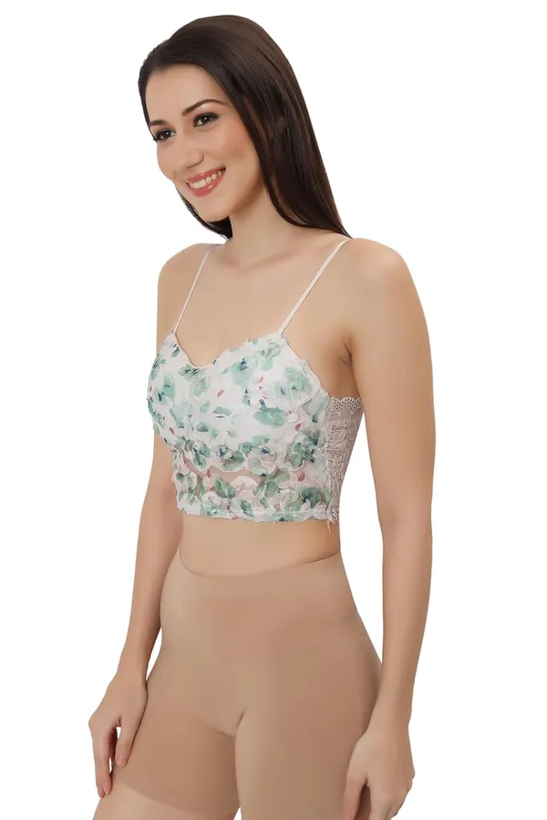 Green_Lace_Camisole_With_Floral_Prints_Comfortable_Cotton_&_Spandex_Blend,_Padded_Bra,_Adjustable_Straps,_Versatile_Crop_Tank_Top,_Ideal_For_Layering_For_Women