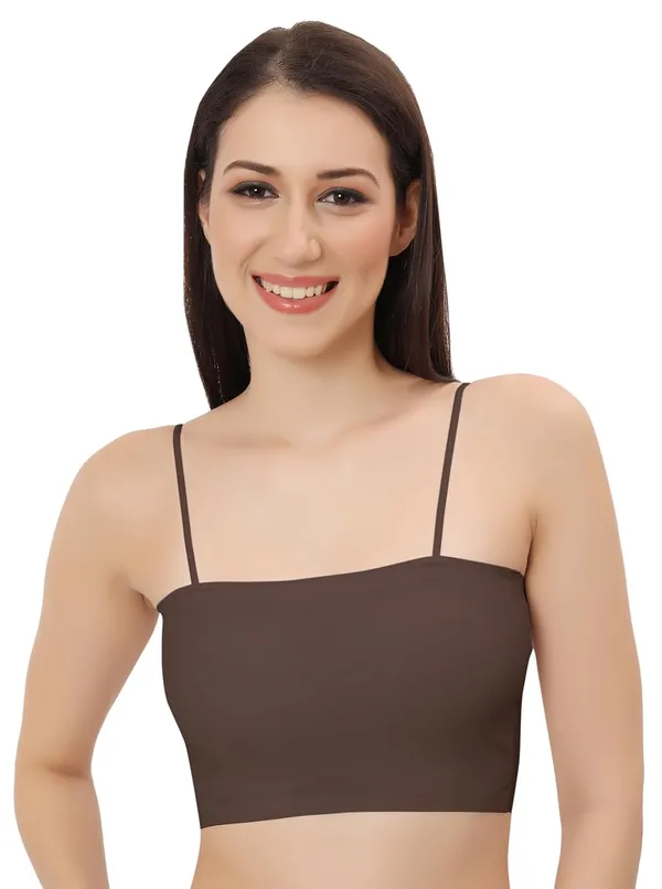 Brown_Ice_Silk_Comfort_Camisole_Versatile_Padded_Spaghetti_Strap_Top,_Seamless_Design_For_Women