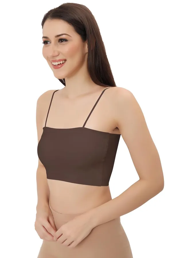 Brown_Ice_Silk_Comfort_Camisole_Versatile_Padded_Spaghetti_Strap_Top,_Seamless_Design_For_Women
