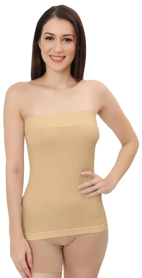 Beige_Flexifit_Seamless_Camisole_Versatile_Strapless_Inner_Tube_Top_For_Women