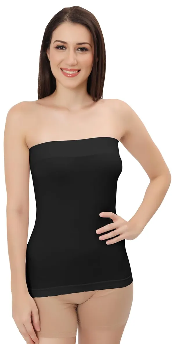 Black_Flexifit_Seamless_Camisole_Versatile_Strapless_Inner_Tube_Top_For_Women