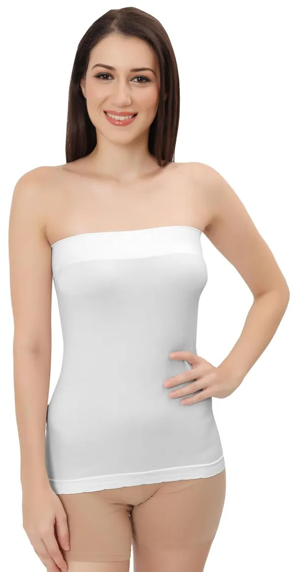 White_Flexifit_Seamless_Camisole_Versatile_Strapless_Inner_Tube_Top_For_Women