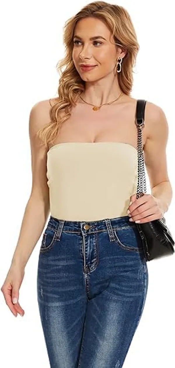 White_Flexifit_Seamless_Camisole_Versatile_Strapless_Inner_Tube_Top_For_Women