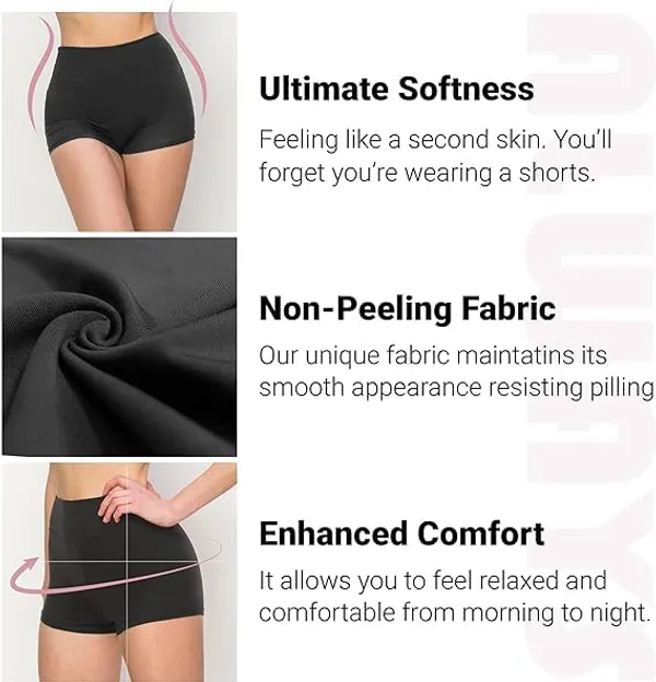 Grey_Premium_Cotton-Blend_Hot_Shorts_|_Ideal_For_Everyday,_Cycling,_Yoga,_Dance,_&_Sports_|_Comfort-Fit_With_Wide_Waistband_&_4-Way_Stretch__For_Women