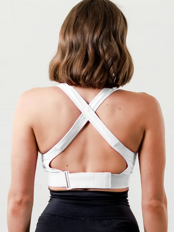 White_Padded_Front_Zip_High_Support_Racerback_Sports_Bra_For_With_Adjustable_Straps,_Moisture-Wicking_4-Way_Stretch_Fabric_For_Women