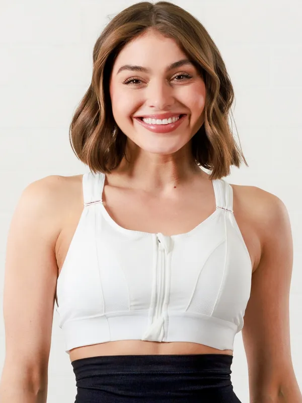 White_Padded_Front_Zip_High_Support_Racerback_Sports_Bra_For_With_Adjustable_Straps,_Moisture-Wicking_4-Way_Stretch_Fabric_For_Women