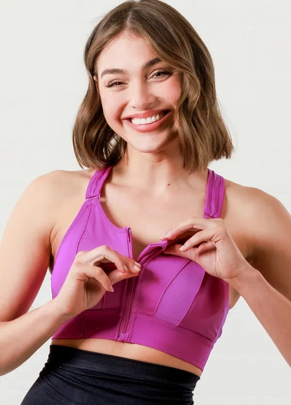 Magenta_Padded_Front_Zip_High_Support_Racerback_Sports_Bra_For_With_Adjustable_Straps,_Moisture-Wicking_4-Way_Stretch_Fabric_For_Women