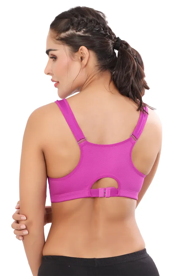 Purple_High_Support_Padded_Front_Zip_Racerback_Sports_Bra_With_Adjustable_Straps_For_Women