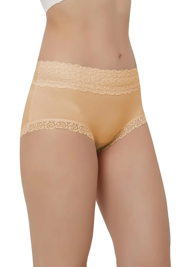 Beige_Cotton_Mid_Waist_Hipster_Panty_With_Lace_Waist_Size_For_Women