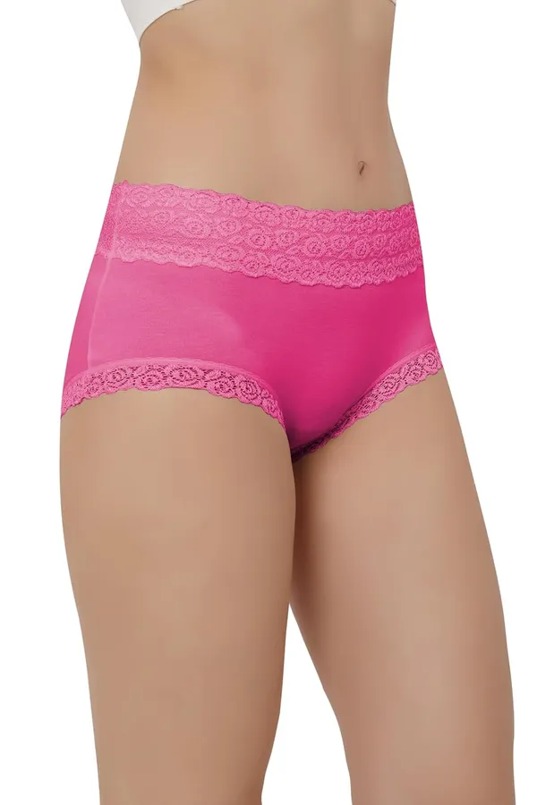 Pink_Cotton_Mid_Waist_Hipster_Panty_With_Lace_Waist_Size_For_Women