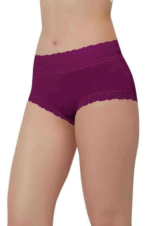 Wine_Cotton_Mid_Waist_Hipster_Panty_With_Lace_Waist_Size_For_Women