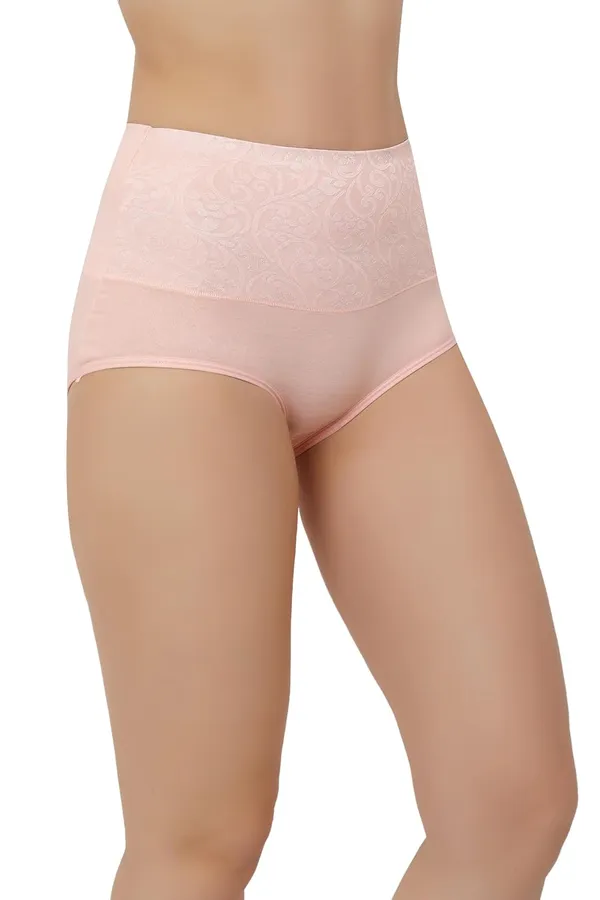 Baby_Pink_Fancy_Super_Combed_Cotton_High_Waist/Tummy_Control_Full_Coverage_Panty/Hipster_For_Women