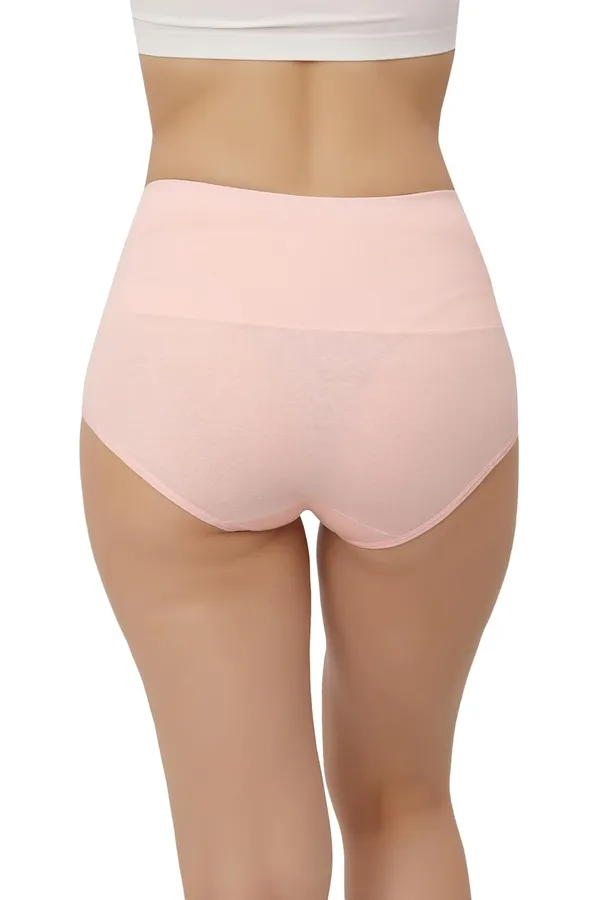 Baby_Pink_Fancy_Super_Combed_Cotton_High_Waist/Tummy_Control_Full_Coverage_Panty/Hipster_For_Women