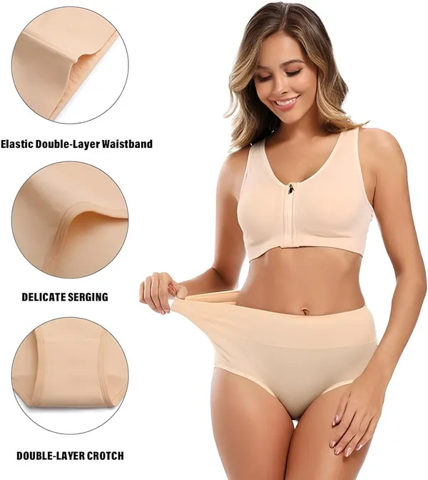 Beige_Fancy_Super_Combed_Cotton_High_Waist/Tummy_Control_Full_Coverage_Panty/Hipster_For_Women