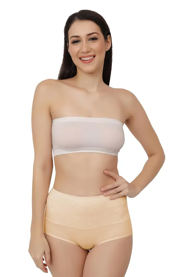 Beige_Fancy_Super_Combed_Cotton_High_Waist/Tummy_Control_Full_Coverage_Panty/Hipster_For_Women