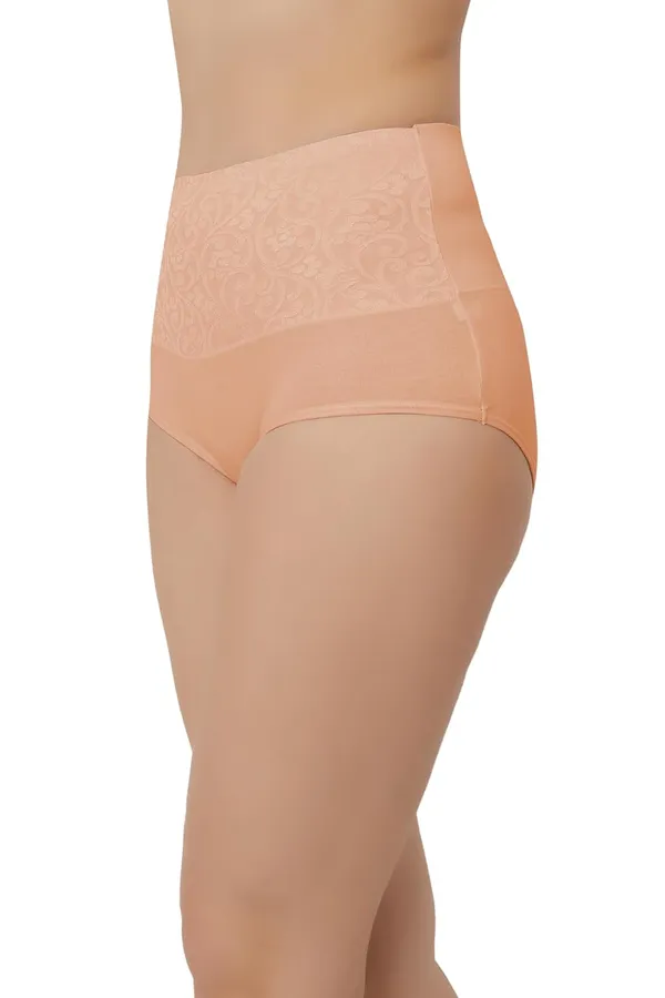 Orange_Fancy_Super_Combed_Cotton_High_Waist/Tummy_Control_Full_Coverage_Panty/Hipster_For_Women