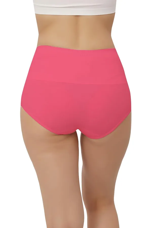 Pink_Fancy_Super_Combed_Cotton_High_Waist/Tummy_Control_Full_Coverage_Panty/Hipster_For_Women